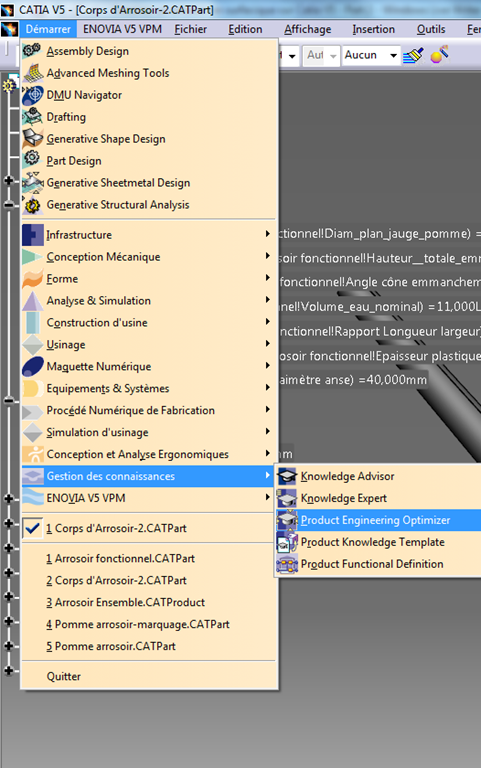 Catia V5 atelier Product Engineering Optimizer Catia V5 atelier Product Engineering Optimizer