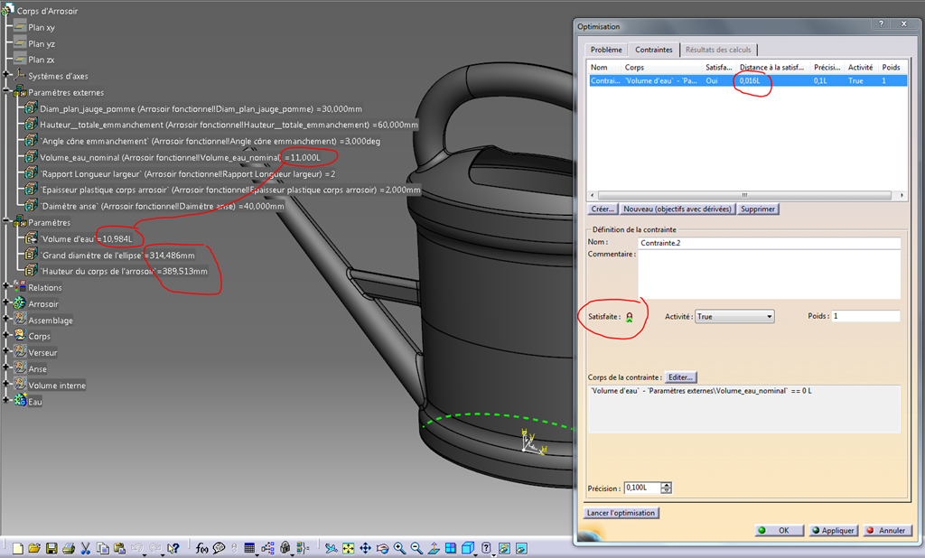 Catia V5 atelier Product Engineering Optimizer Optimisation résultat Catia V5 atelier Product Engineering Optimizer Optimisation résultat