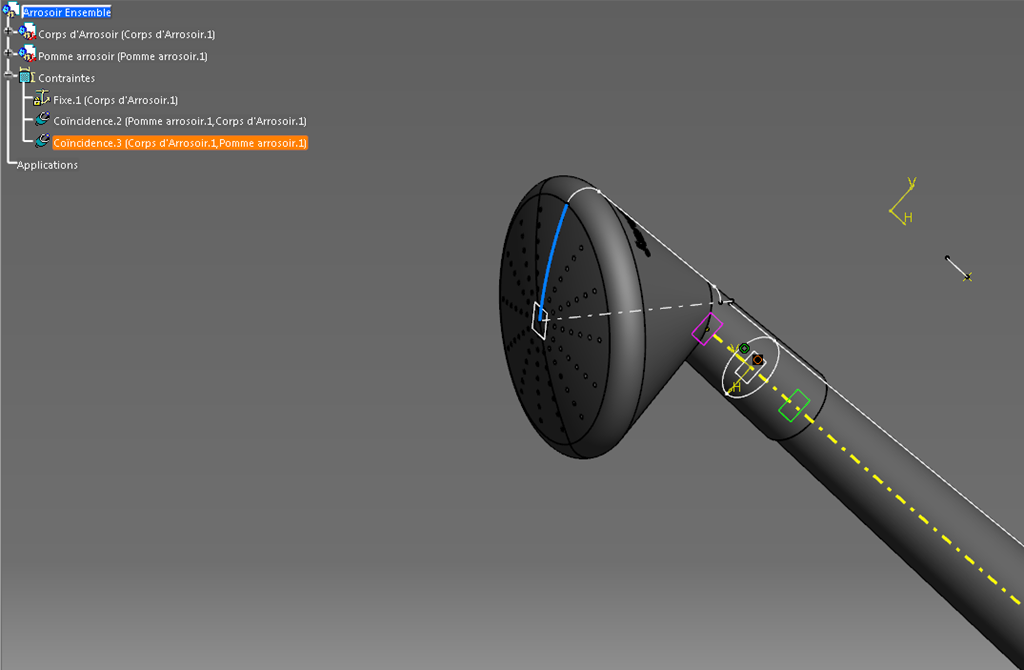 Catia V5 arrosoir assemblage catproduct pièces positionnées Catia V5 arrosoir assemblage catproduct pièces positionnées