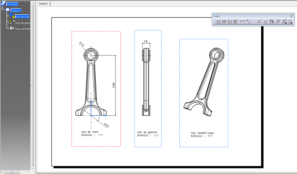 Catia V5 - Vues calssiques filaires exactes Catia V5 - Vues calssiques filaires exactes