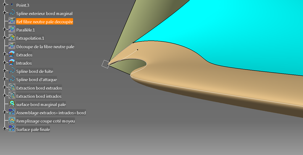 Catia V5 - Helice marine - surface multisection bord marginal Catia V5 - Helice marine - surface multisection bord marginal
