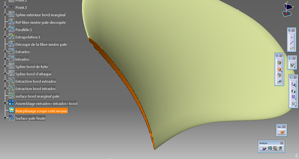 Catia V5 - Helice marine - surface fermeture moyeux Catia V5 - Helice marine - surface fermeture moyeux